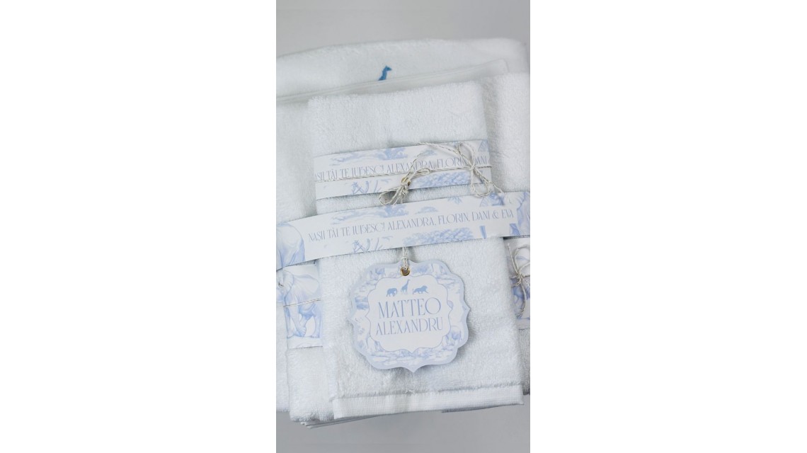 Trusou de botez Jungle Baby Toile de Jouy 16